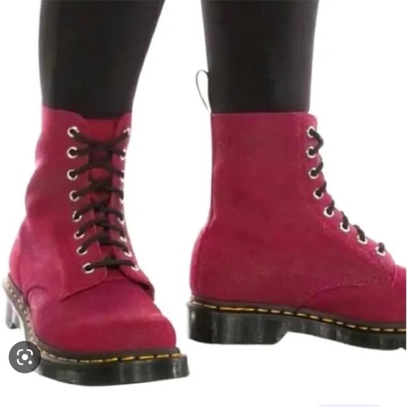 Dr. Martens 1460 Pascal Leather Boot Cherry Glitter Ray US Size 5 - Picture 2 of 16